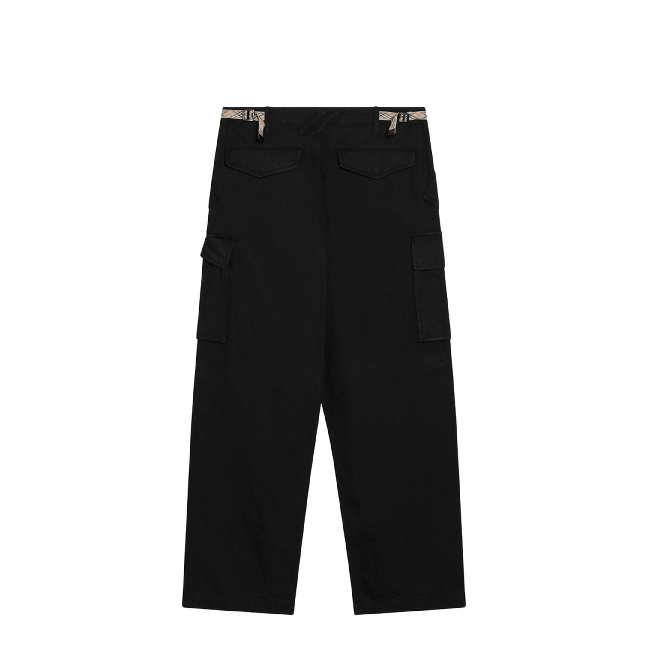 Black Cotton Cargo Trousers