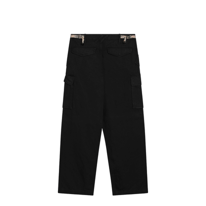 Black Cotton Cargo Trousers