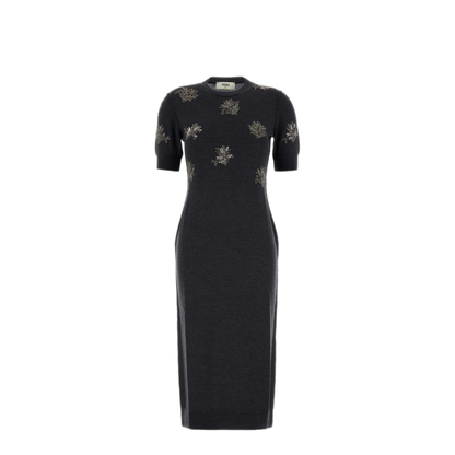 MAYFEYR - Fendi - Midi Knitted Sequined Flower Dress - FZDD33ATPRF1RXE