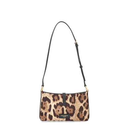 Leopard-print lock shoulder bag