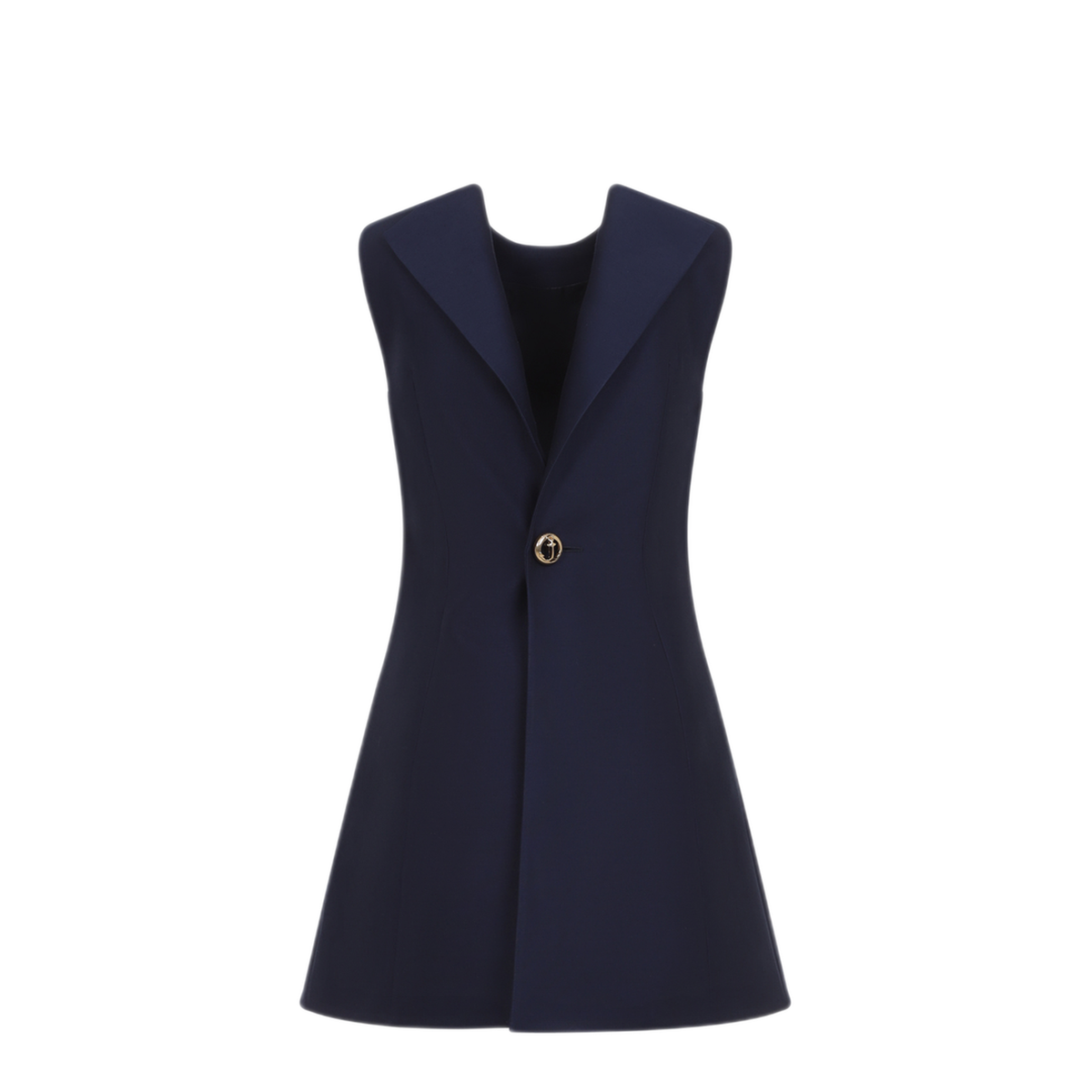 Wool Mini Dress With Button