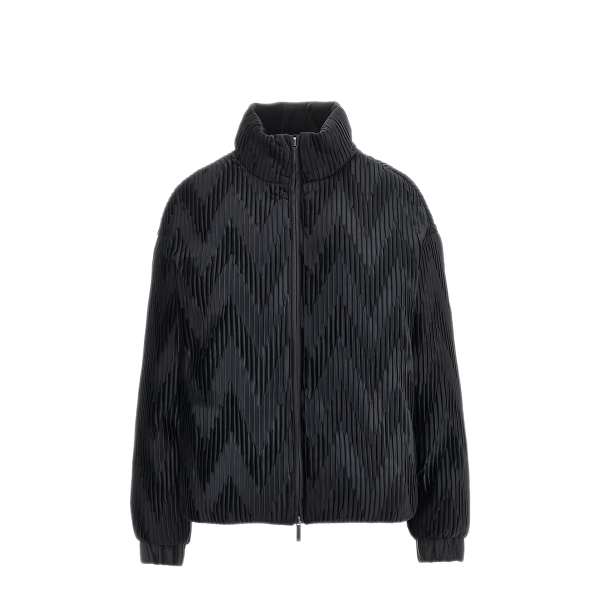 MAYFEYR - Emporio Armani - Black Chevron Pleat Coat - EW004258AF27145UC001