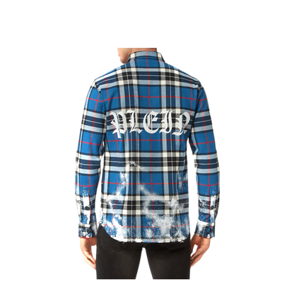 MAYFEYR - Philipp Plein - Cotton Shirts Blue - AABCMRP1841PTE003N