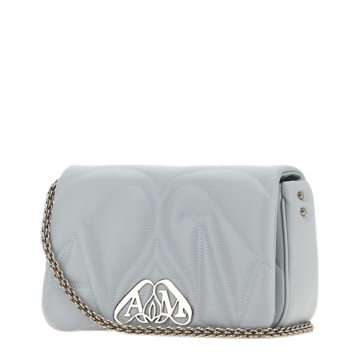 Seal Small Lambskin Shoulder Bag - Light Blue