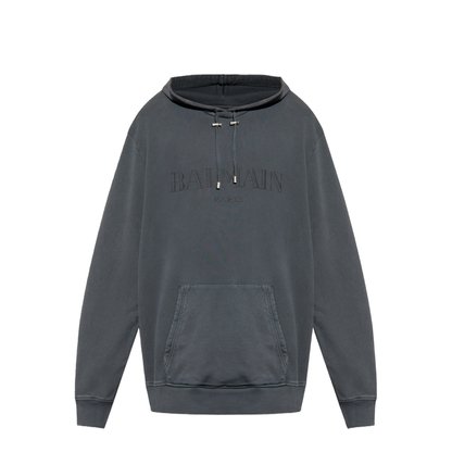 Vintage Embroidered Hoodie Grey