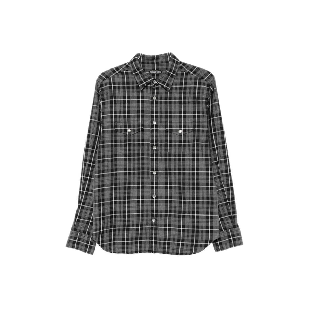 MAYFEYR - Tom Ford - Grey Cotton Check Pattern Shirt - HDS001FMC347TGB