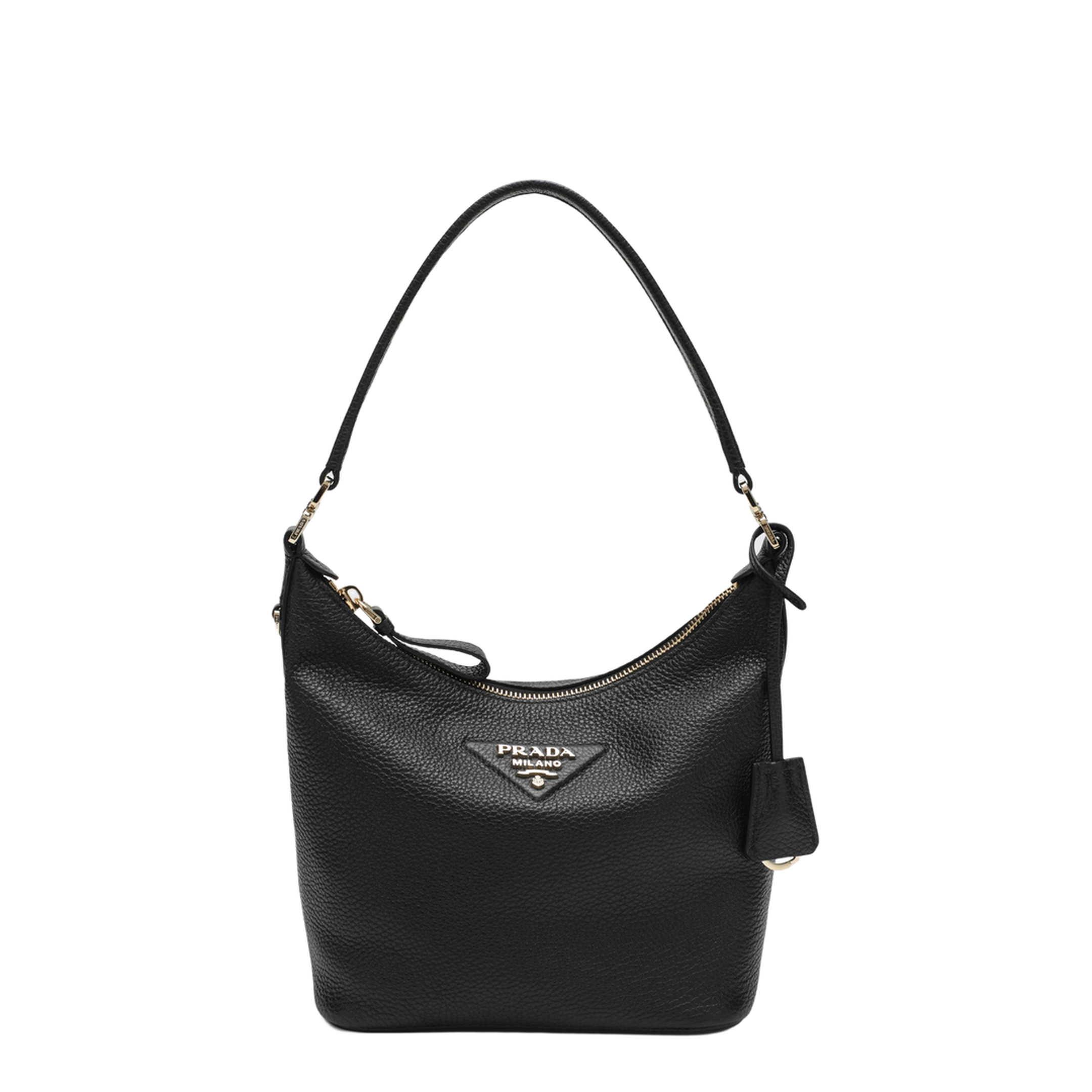 MAYFEYR - Prada - Small Black Leather Hobo Bag - 1BC278ONO2DKVF0632