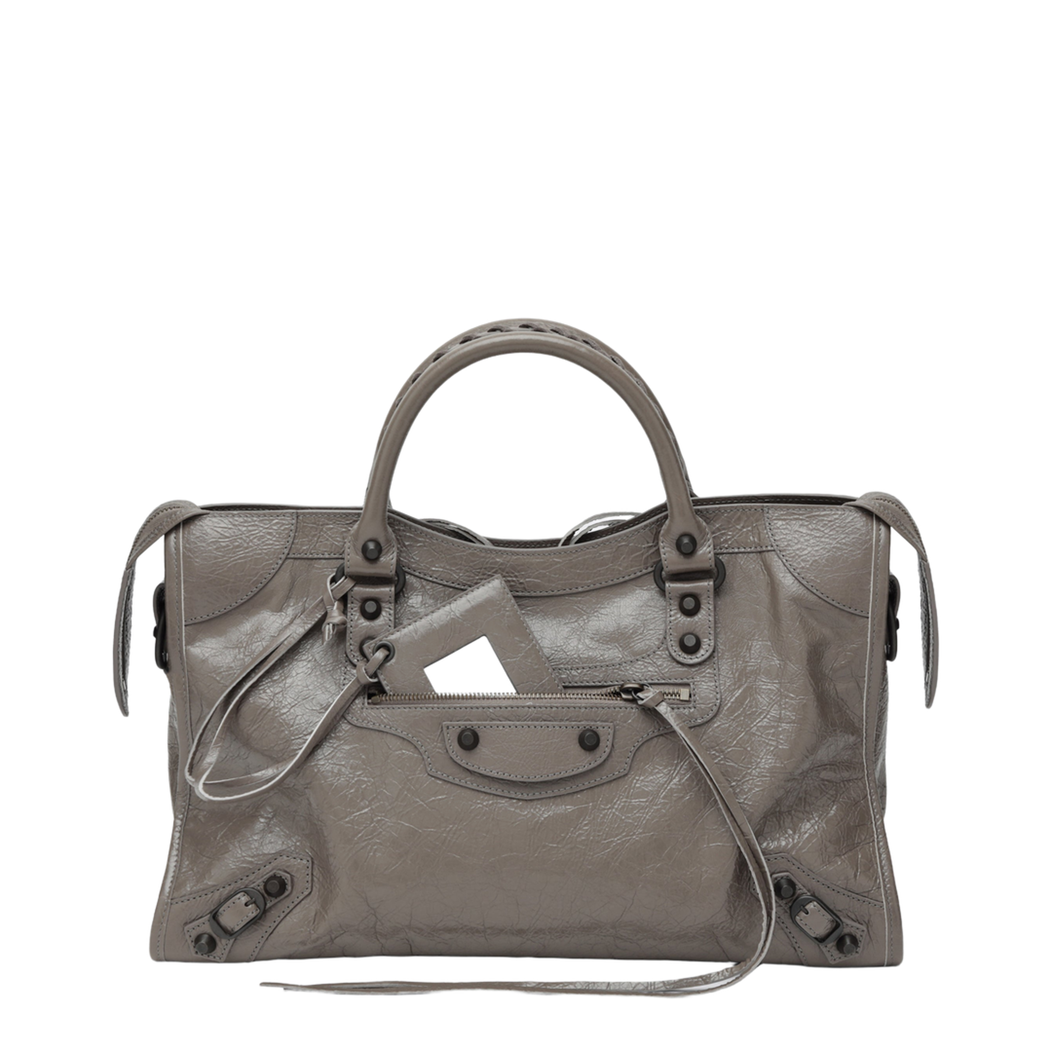 Le City Medium Lambskin Top-Handle Bag - Dark Noix