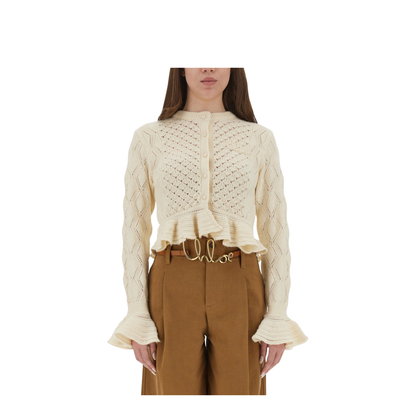 MAYFEYR - Chloè - Crochet Knit Cardigan - 25AMC01590107