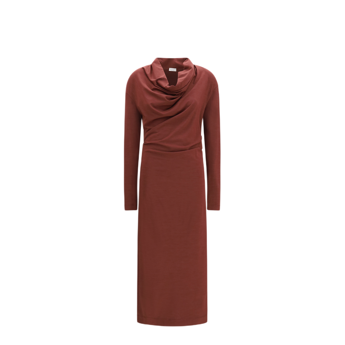MAYFEYR - Brunello Cucinelli - Techno Wool Jersey Draped Dress With Monili - MG929AB1Z1C9813