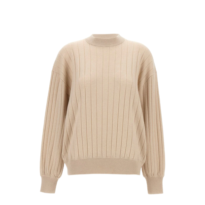 Cashmere V-neck Sweater with Necklace