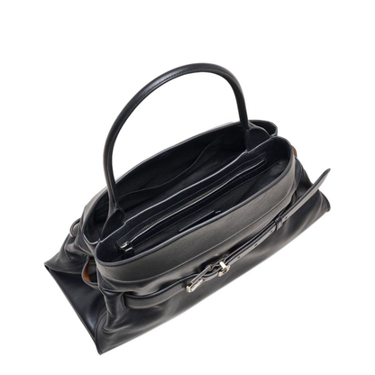 The Dakota Leather Shoulder Bag - Black
