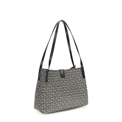 MAYFEYR - Balmain - Jacquard And Leather Tote Bag - GN1FE033TJMB