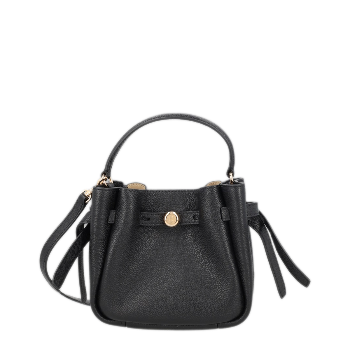 Romy Mini Calfskin Bucket Bag - Black