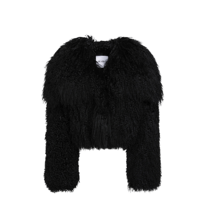 MAYFEYR - The Attico - Cropped Bomber Jacket In Black Curly Shearling - 261WCB00081LBT044AA100