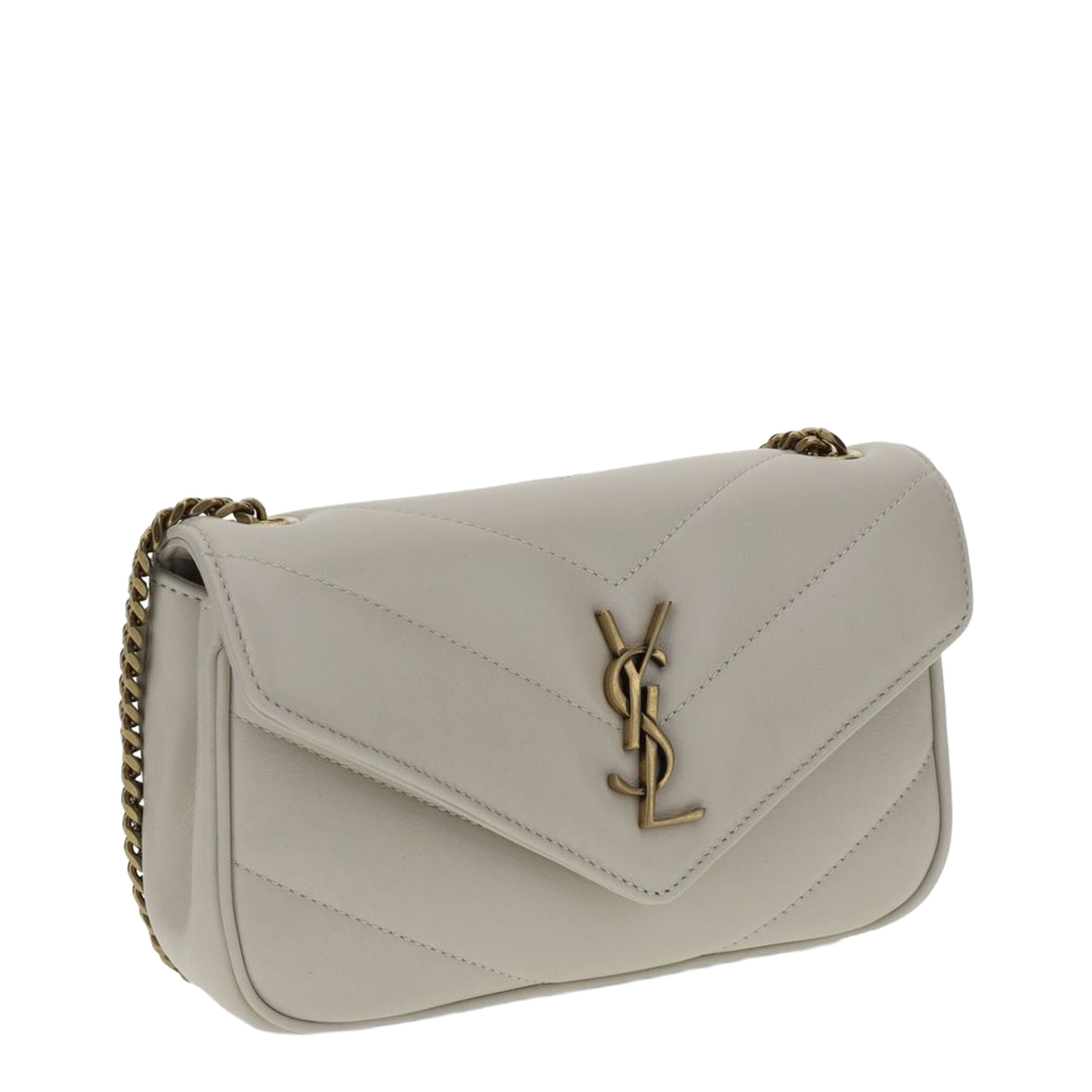 Loulou Mini Lambskin Crossbody Bags - White