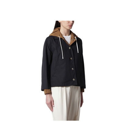 Reversible Jacket Blue/Caramel in Cotton Gabardine