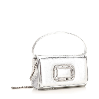 Pilgrim Micro Bag in Silver Leather