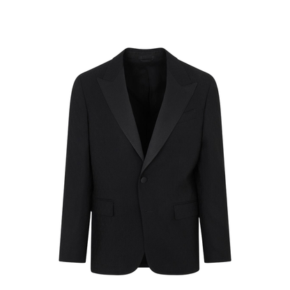 Black Stretch Wool Blazer