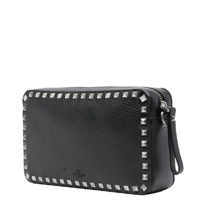 Rockstud Leather Messenger Bag