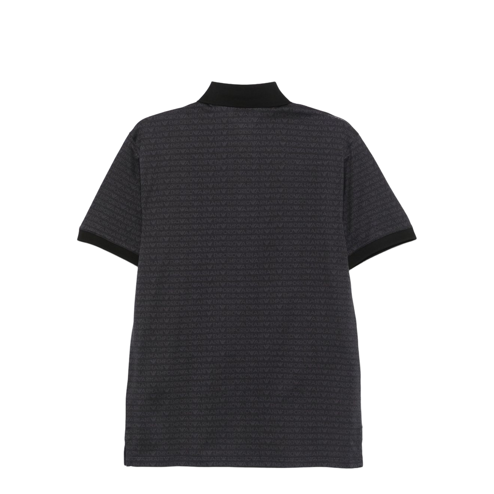 Jersey Polo Shirt with All-Over Jacquard Lettering