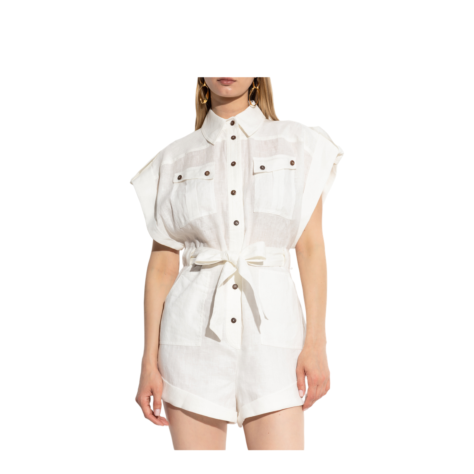 Jumpsuit with a waist belt