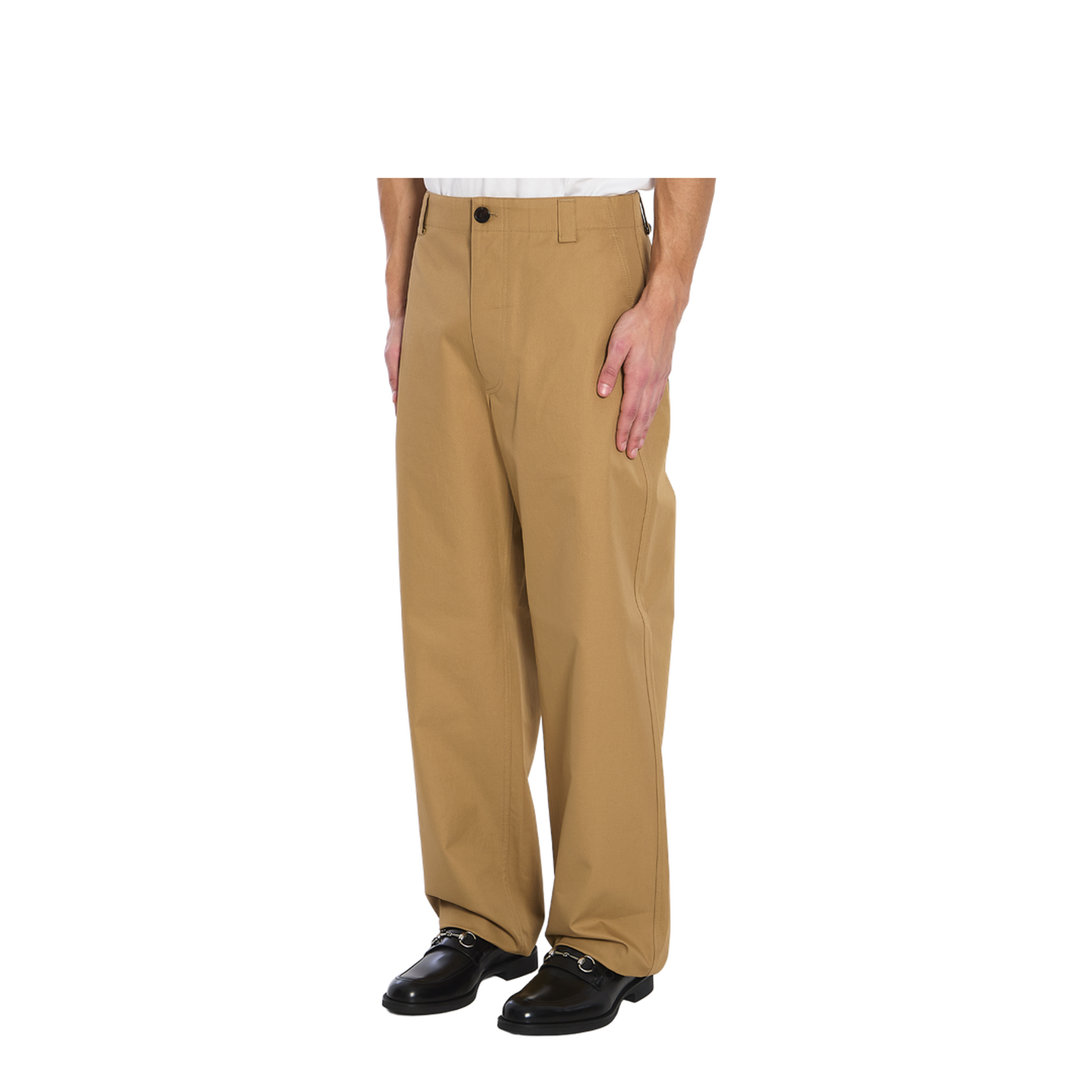 Compact Cotton Twill Trousers with Web