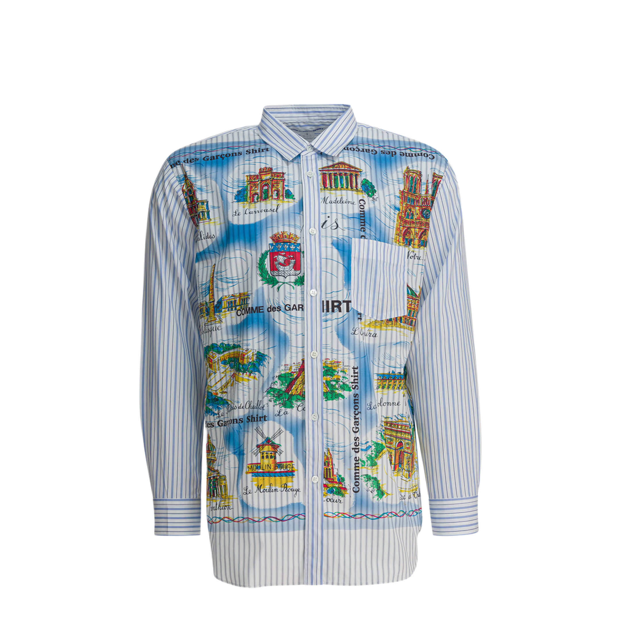 MAYFEYR - Comme Des Garcons - Striped Shirt With Print - FPB015W251STRIPEMIX