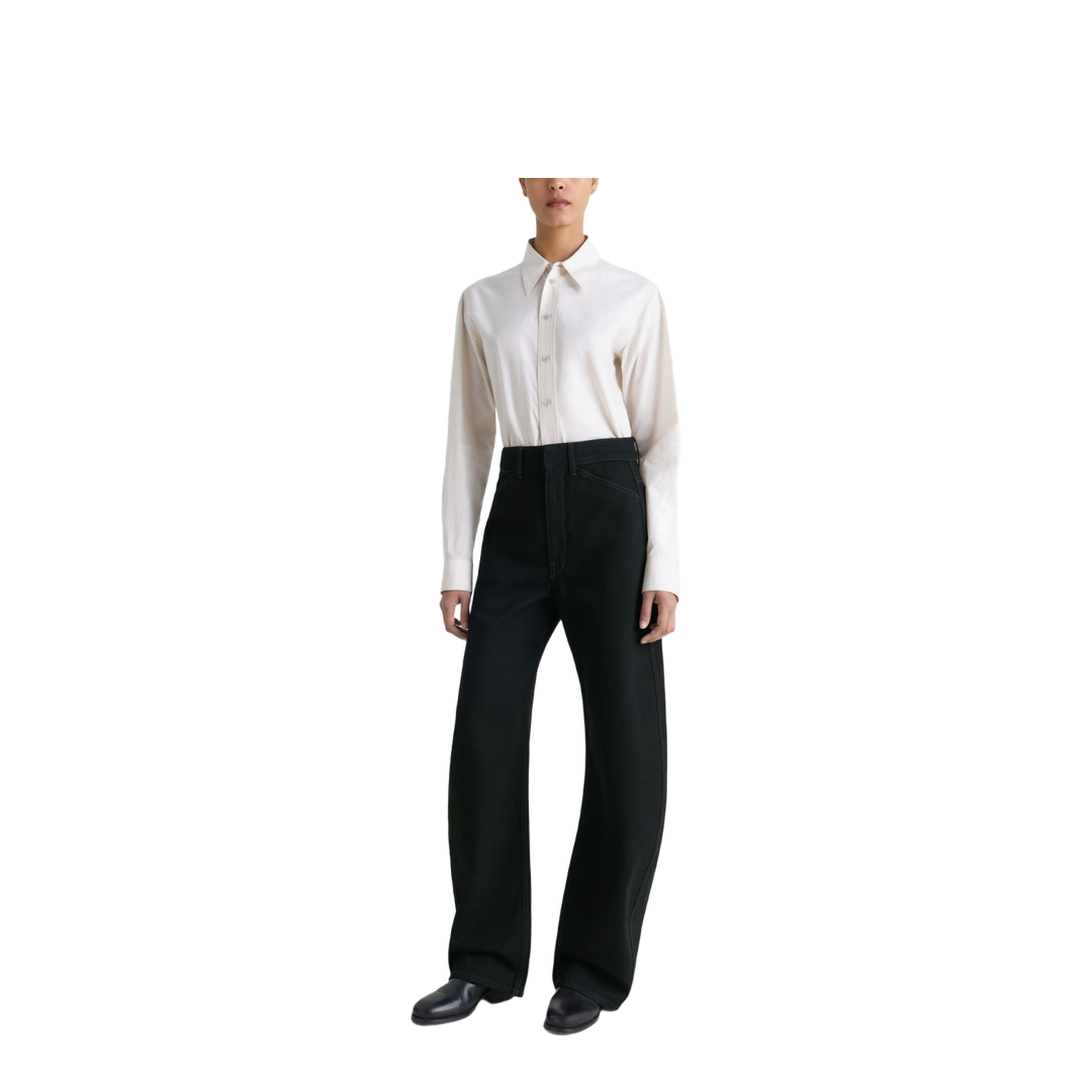 Cotton High-Waisted Trousers