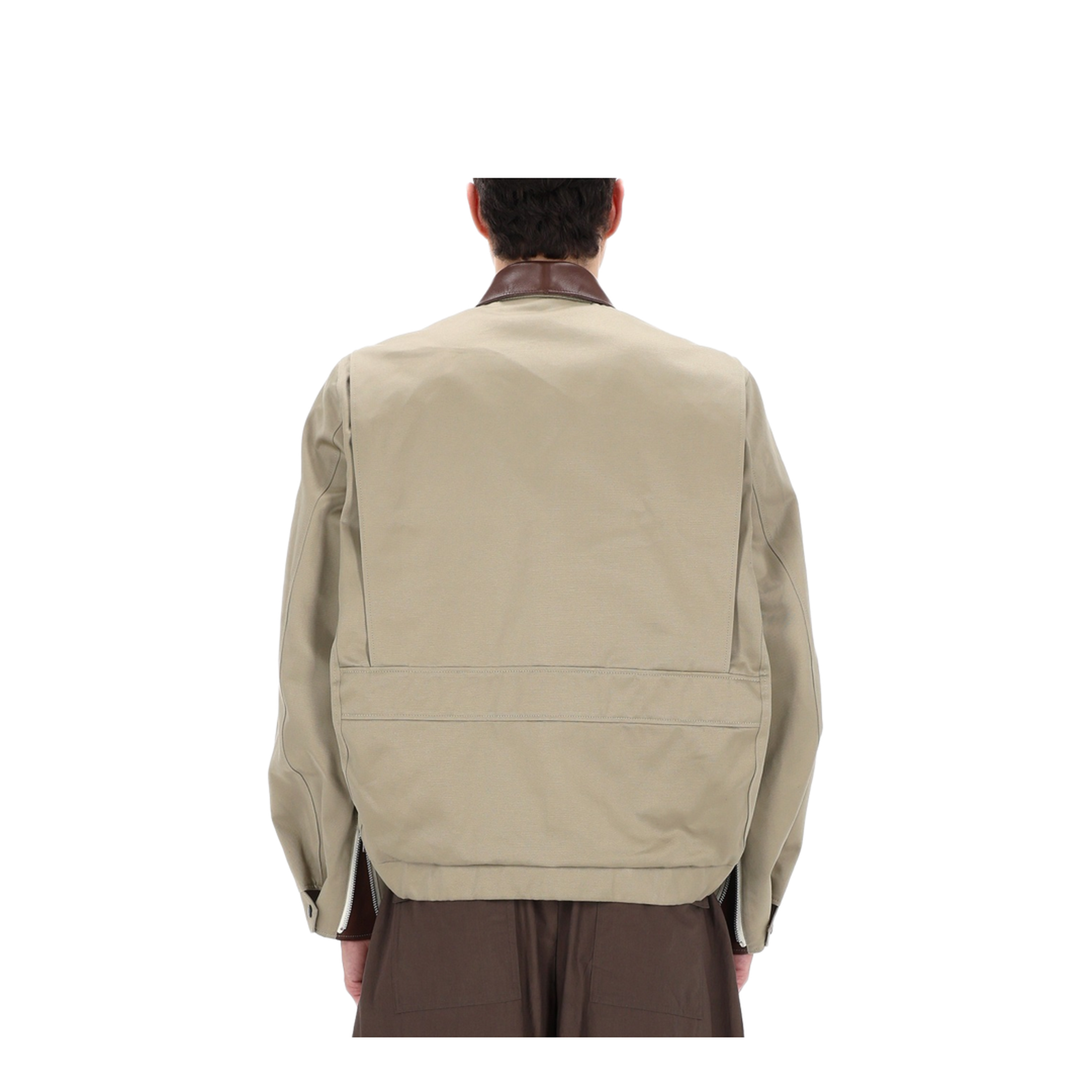 Jacket with Leather Collar