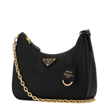 Re-Edition 2005 Leather Shoulder Bag Black