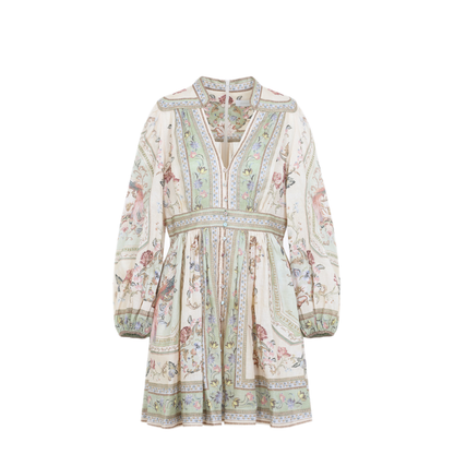 MAYFEYR - Zimmermann - Roselight Plunge Mini Dress - 0932DSS264SAGE