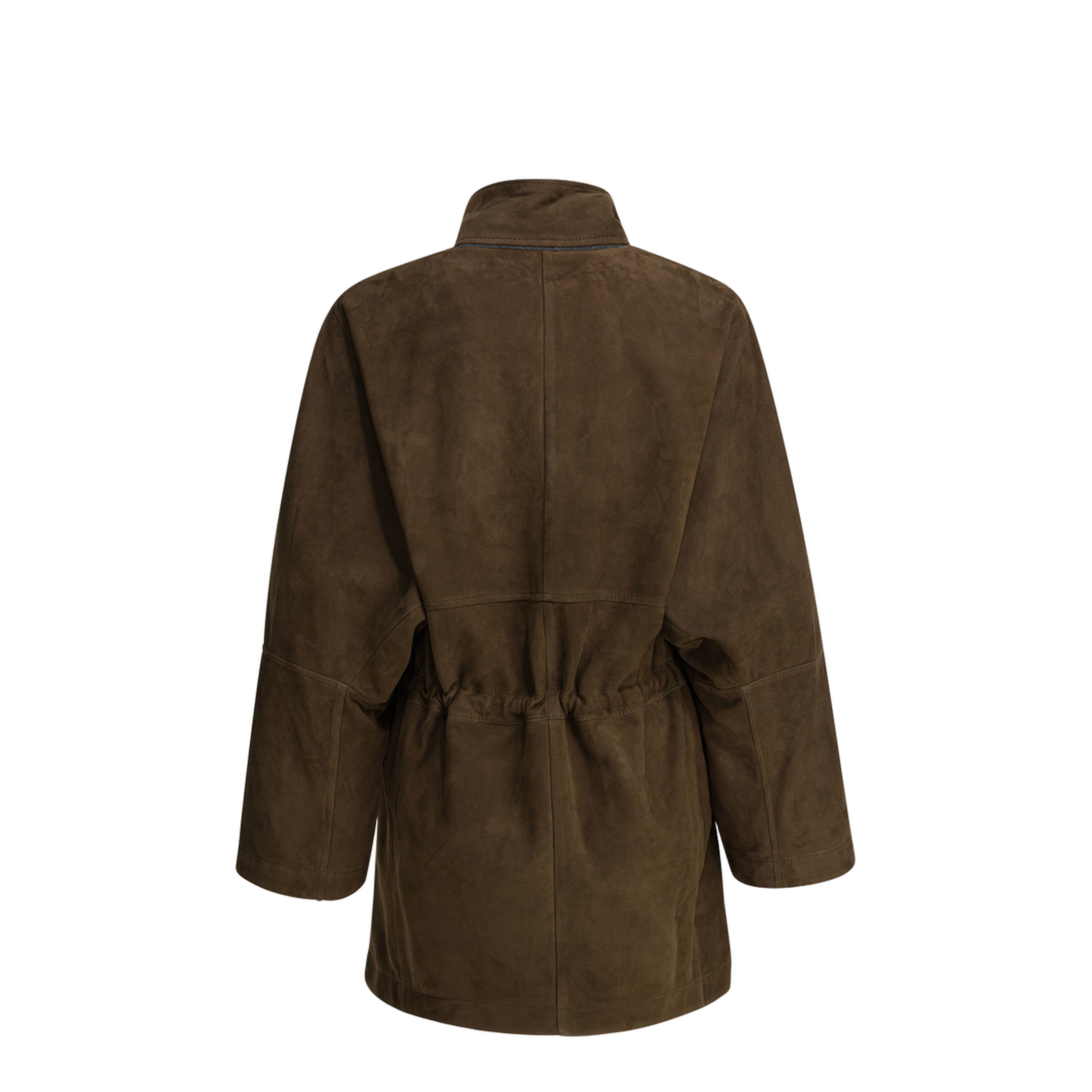 Suede Twill Safari Jacket Brown