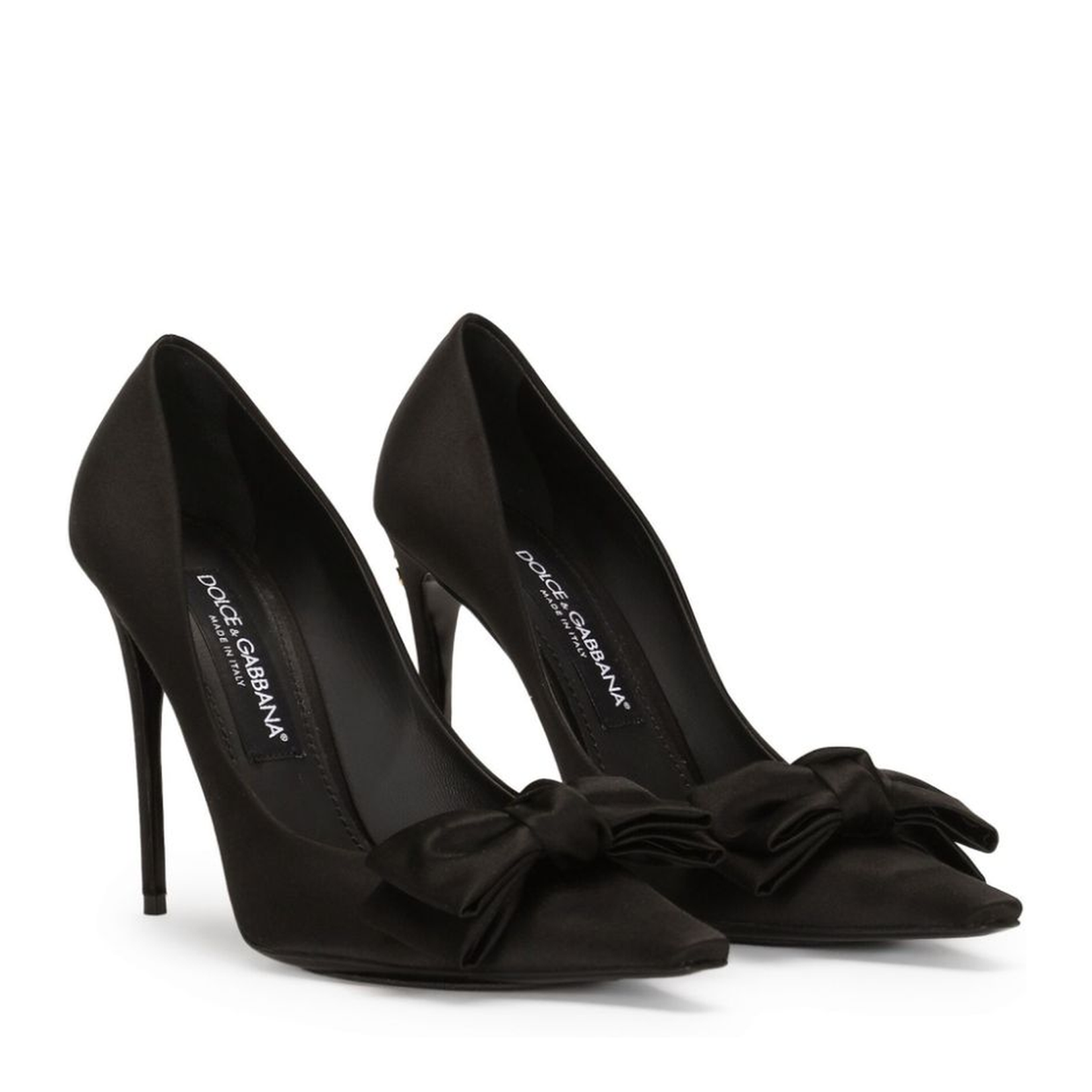 Elegant Black Satin High Heels