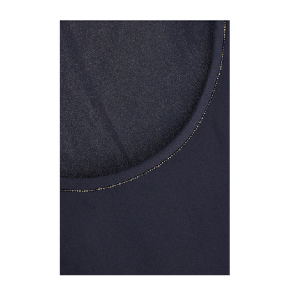 Navy Blue Stretch Silk Top