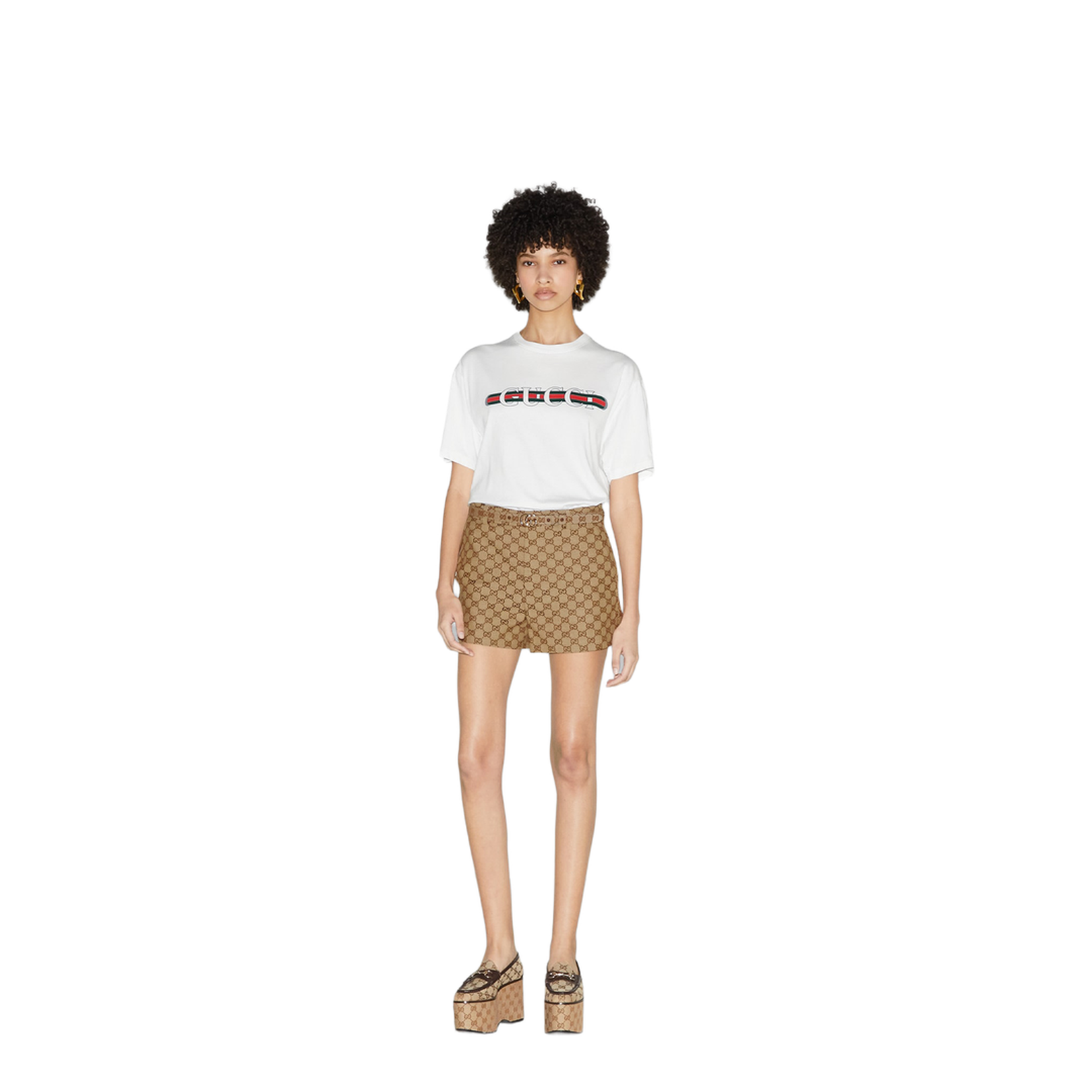 Printed Cotton Jersey T-Shirt in White
