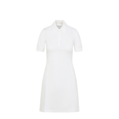 MAYFEYR - Courreges - Natural White Cotton Piqu Polo Dress - 125JRO554JS01930079
