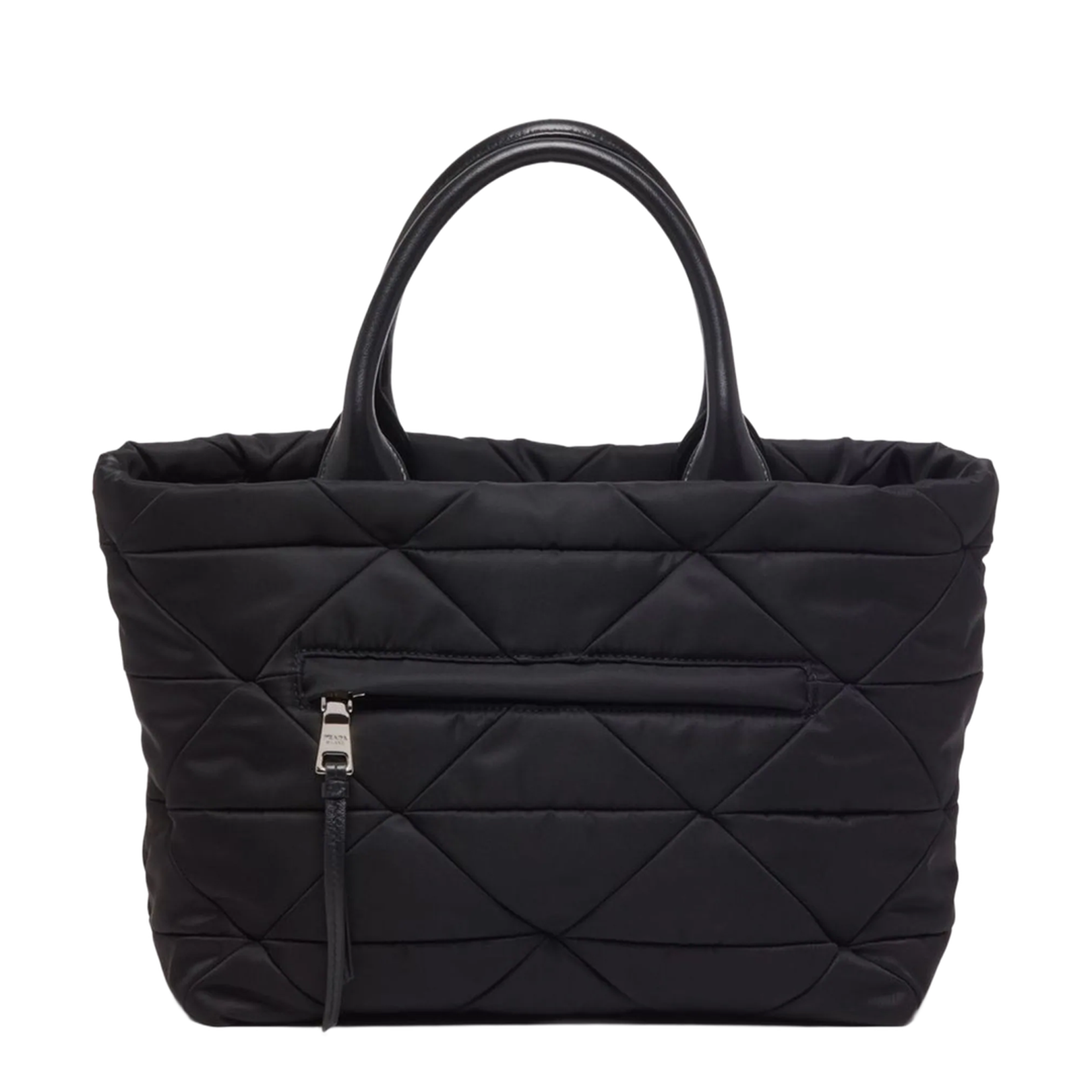 Re-Nylon Triangle-Logo Plaque Padded Tote Bag