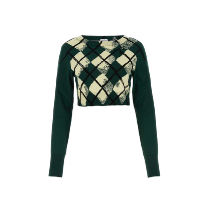 MAYFEYR - Burberry - Bottle Green Cotton Sweater - 8081138B8636