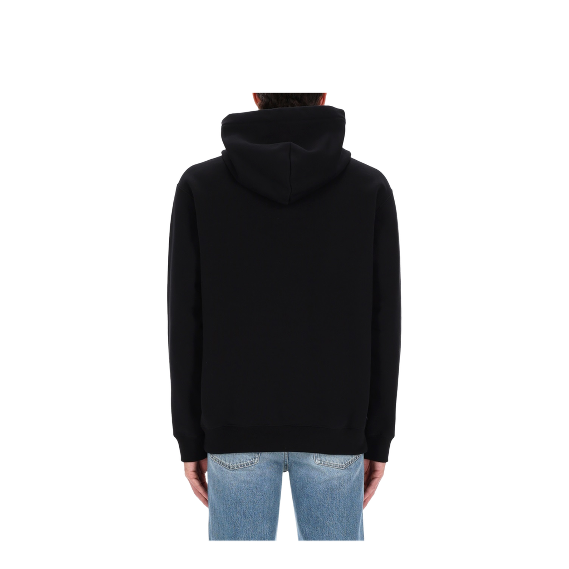 Cotton Jersey Sweatshirt with Print in Black