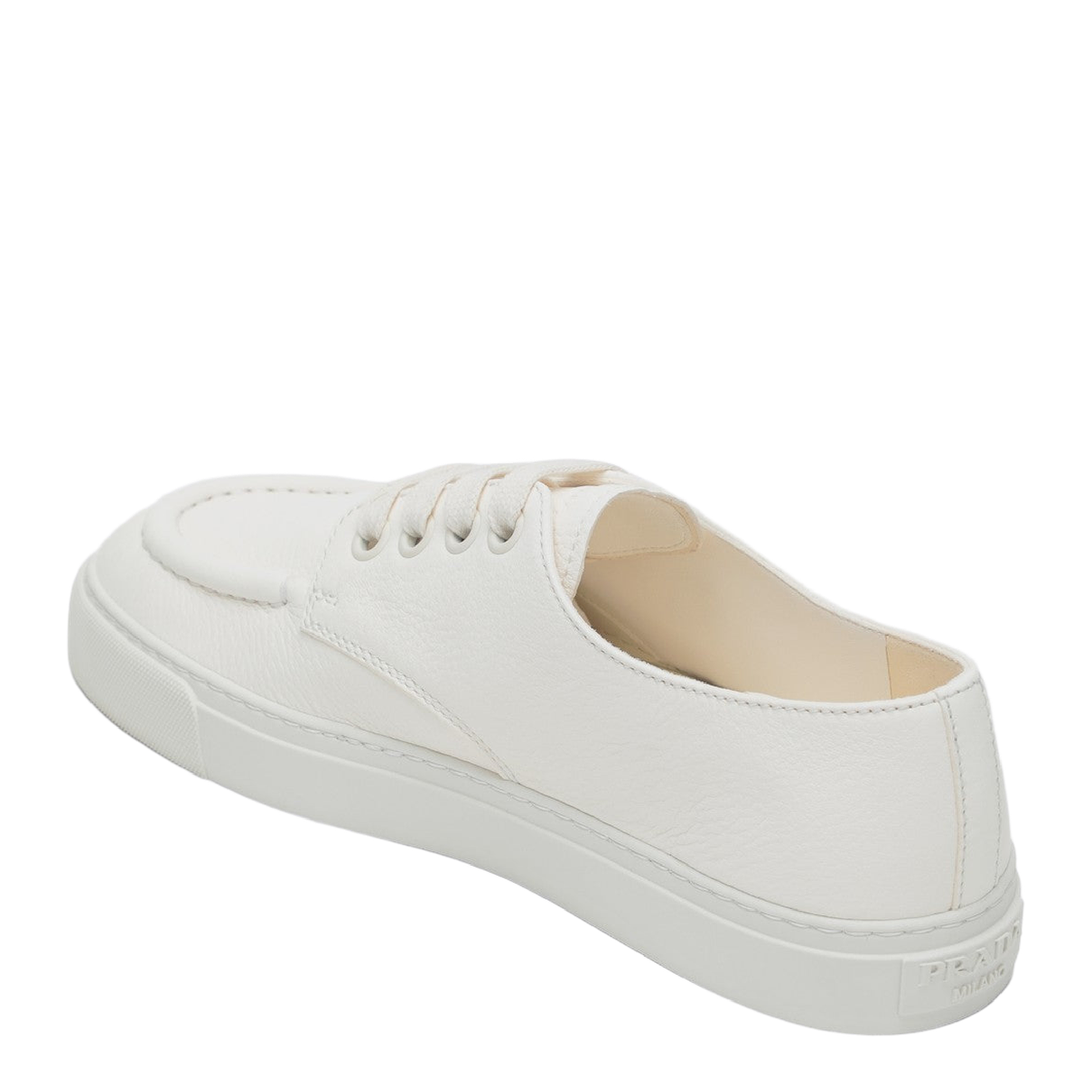 Hammered Leather Ivory Sneakers