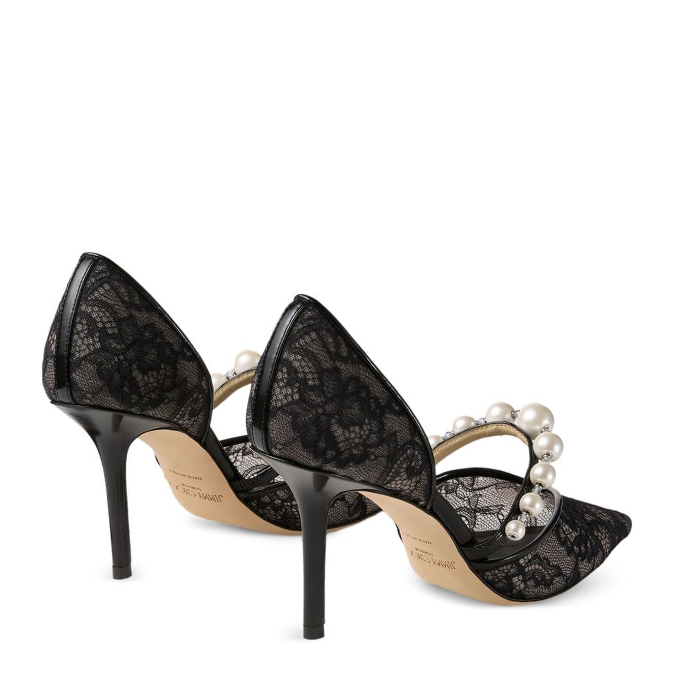 MAYFEYR - Jimmy Choo - With Heel Black Lace Pumps - AURELIE85DRJBLACKWHITE