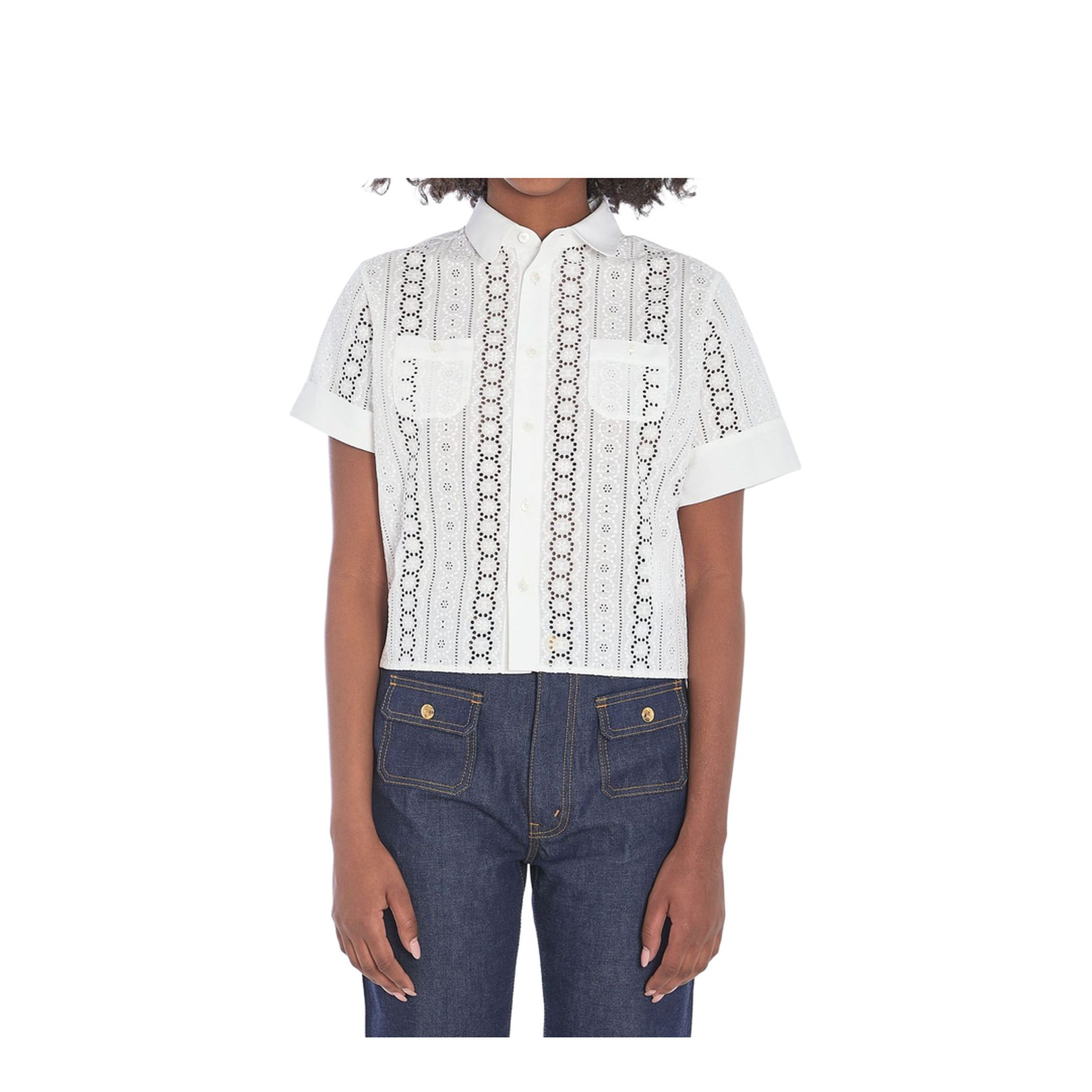 Shirt in Broderie Anglaise Cotton