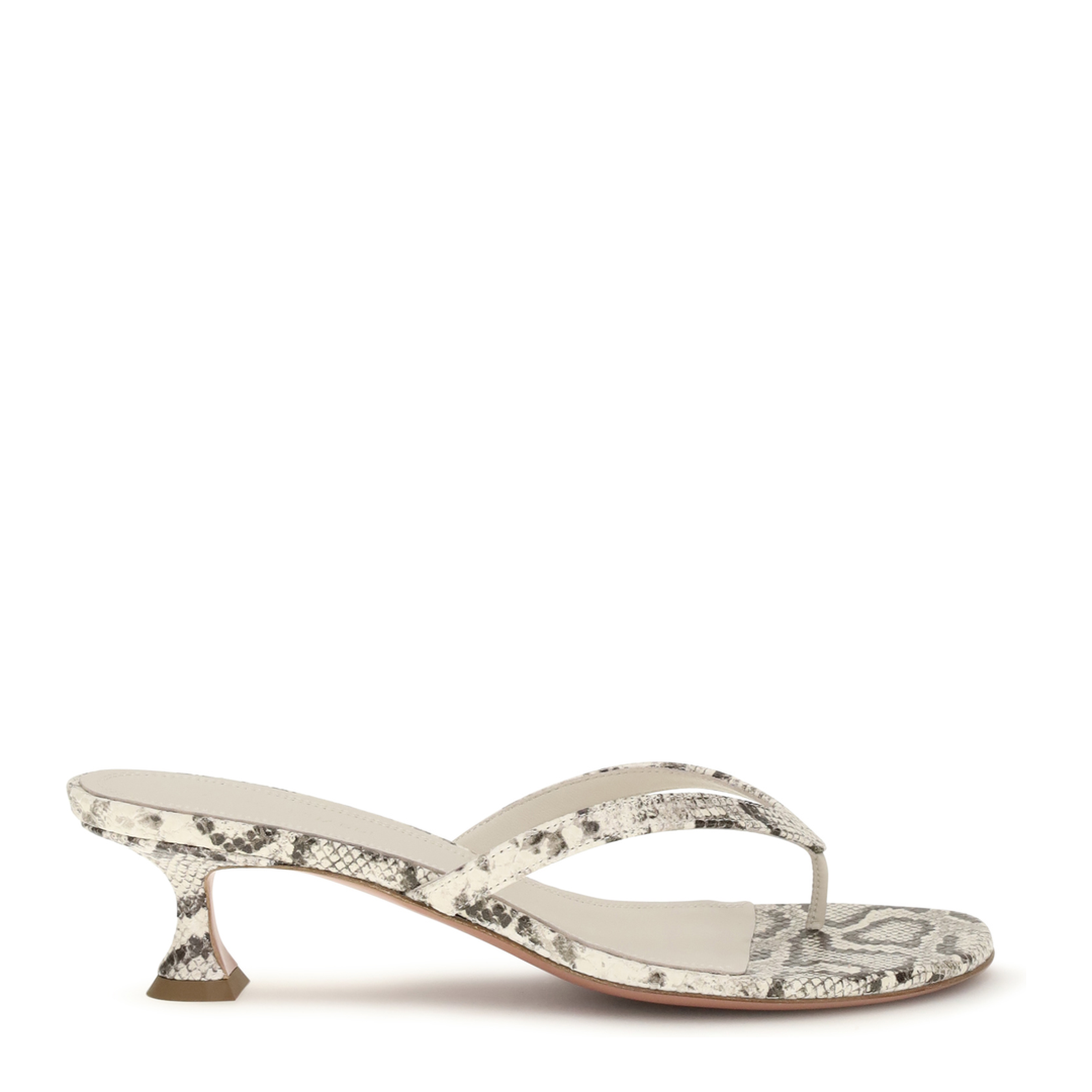 MAYFEYR - Amina Muaddi - Snake-Print Juliette Thong Sandals - 14S363774JUL