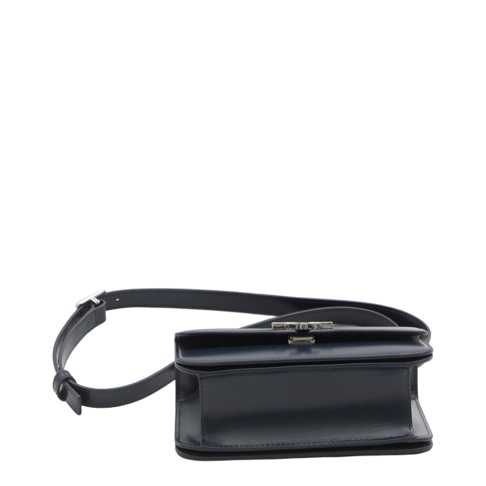 Navy Blue Leather Small Eleanor Crossbody Bag