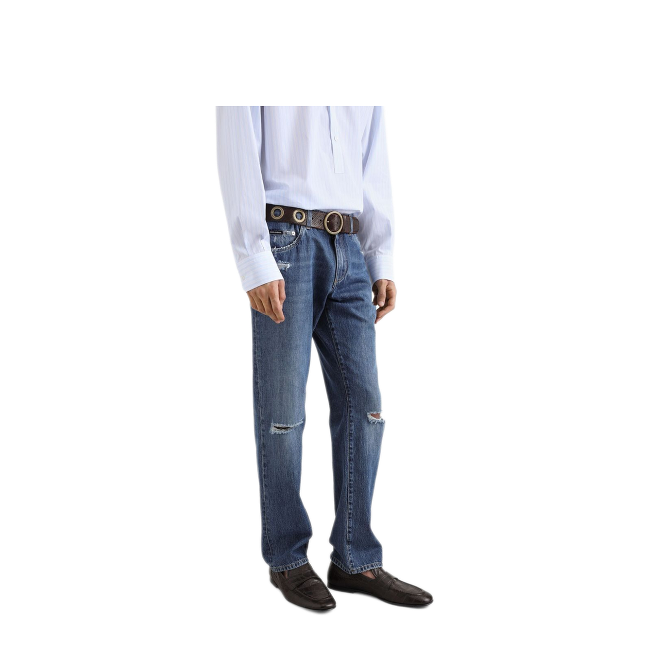 MAYFEYR - Dolce & Gabbana - Classic Cotton Jeans With Tag With Abrasions - GP02XDG8ME8S9001