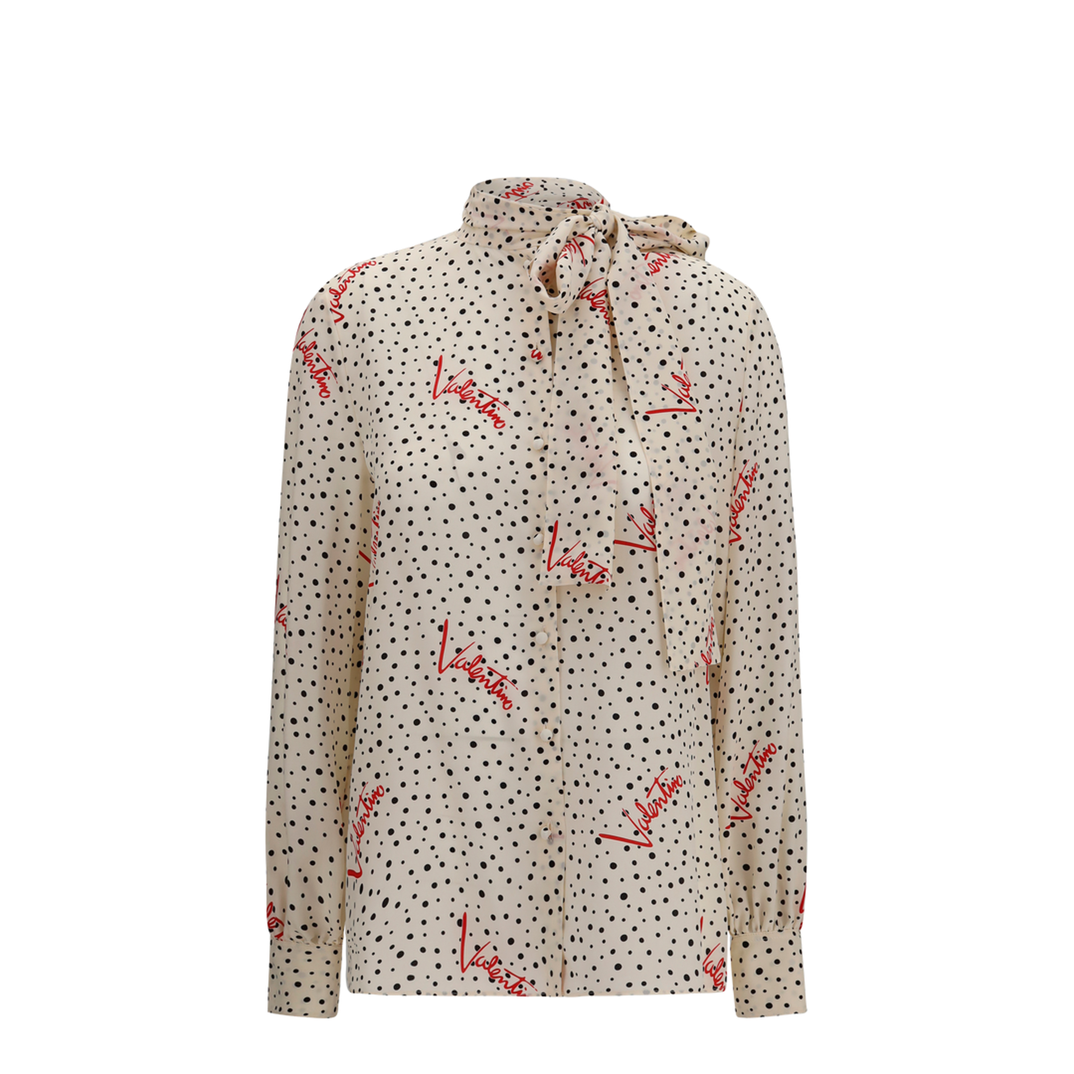 MAYFEYR - Valentino - Crepe De Chine Bow-Neck Shirt - 9B3AB8N0A9N