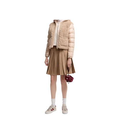 Beige Plantay Hooded Teddy Short Down Jacket