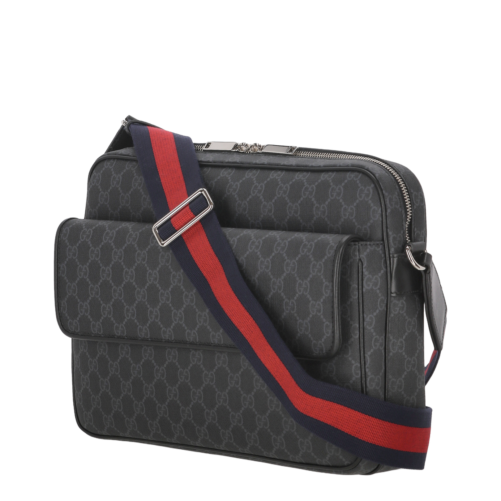 Ophidia Small Canvas Crossbody Bag - Gray