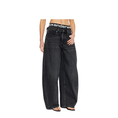 MAYFEYR - Alexander Wang - Blow-Up Jeans With Logo Bike Short Waistband - 4DC3264301015